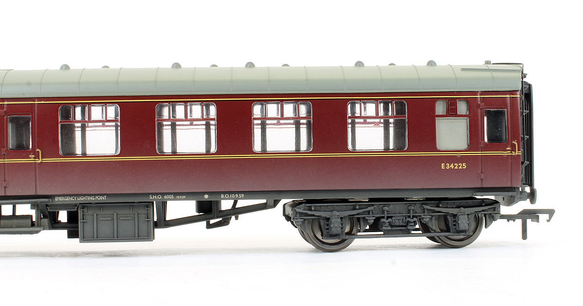 Pre-Owned BR Maroon MK1 Brake Second Corridor BSK Coach 'E34225' (Weathered)