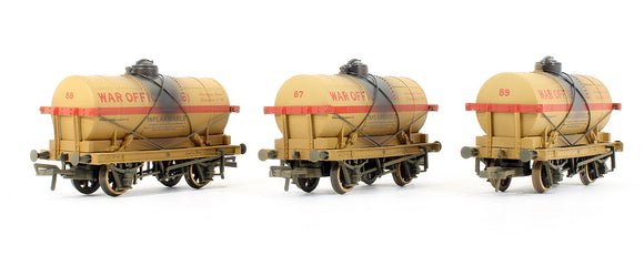 Pre-Owned Set Of 3 - 14 Ton Tank Wagons War Office (A.6) (Weathered) Limited Edition