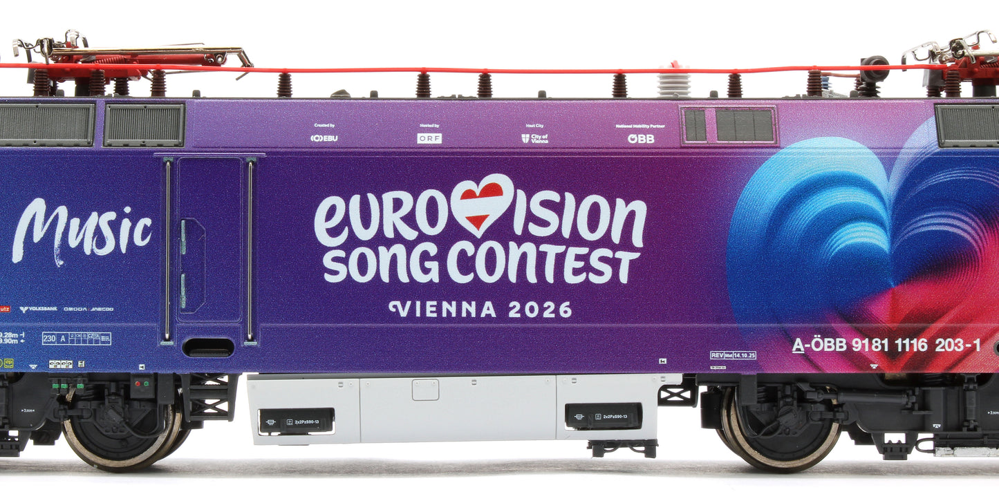 7500240 ÖBB 1116 203-1 "Eurovision Song Contest 2026" Electric Locomotive