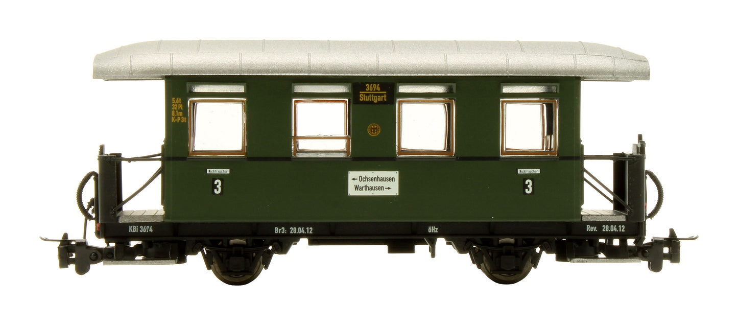 Pre-Owned L340500 '3692 Stg / 3694 Stg / 3724 Stg' Oechsle Railways 3-Piece Passenger Car Set