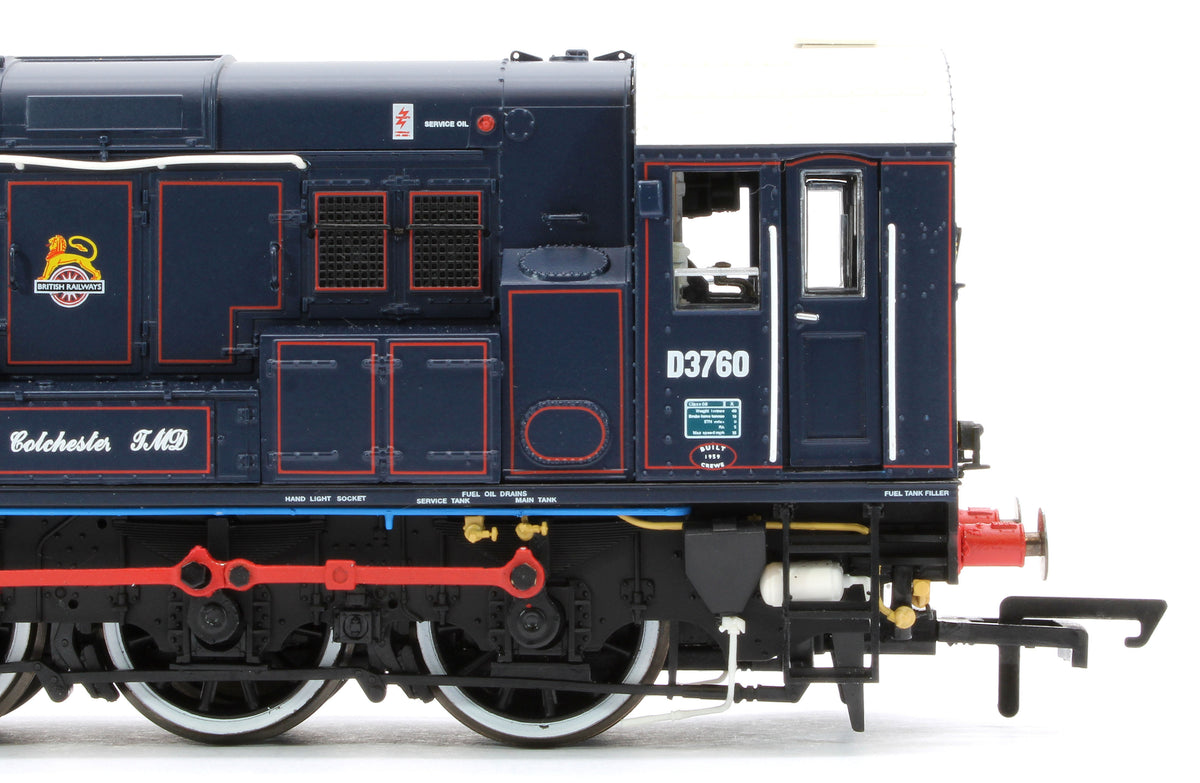 R30507 Class 08 BR/GER Lined Blue D3760 'Colchester TMD' Diesel Locomotive