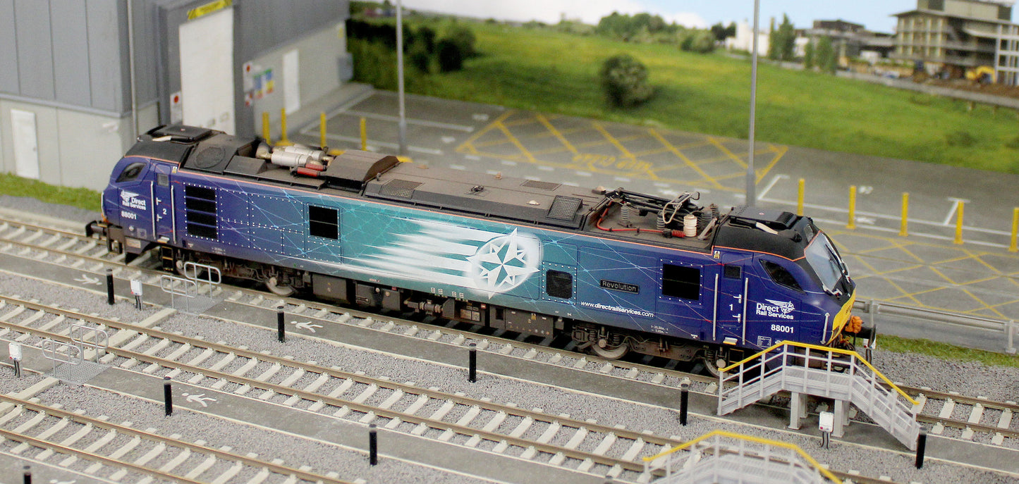 Highly Detailed Premium Weathered Class 88 'Revolution' 88001 DRS Electro-Diesel Locomotive