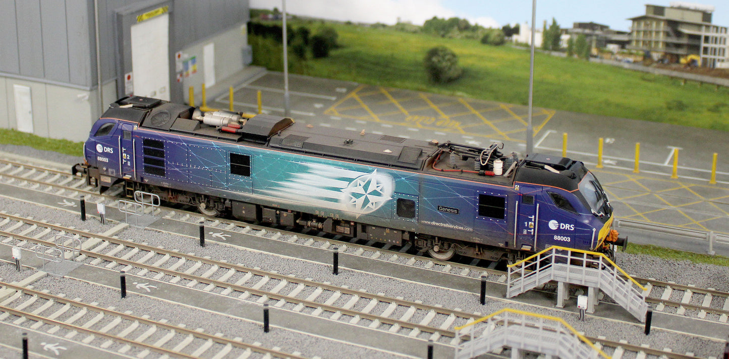 Highly Detailed Premium Weathered Class 88 'Genesis' 88003 DRS Electro-Diesel Locomotive (DCC Sound & Working Pantograph)