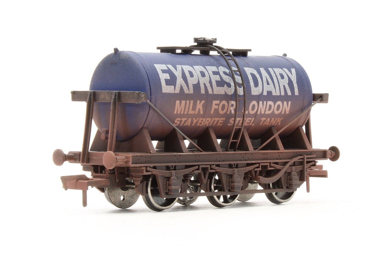 Pre-Owned 'Express Dairy' 6 Wheel Milk Tank Wagon - Weathered