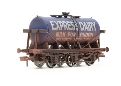 Pre-Owned 'Express Dairy' 6 Wheel Milk Tank Wagon - Weathered