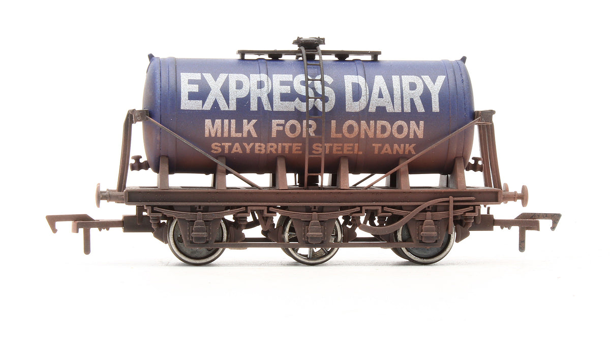 Pre-Owned 'Express Dairy' 6 Wheel Milk Tank Wagon - Weathered