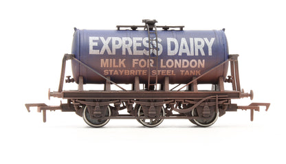 Pre-Owned 'Express Dairy' 6 Wheel Milk Tank Wagon - Weathered