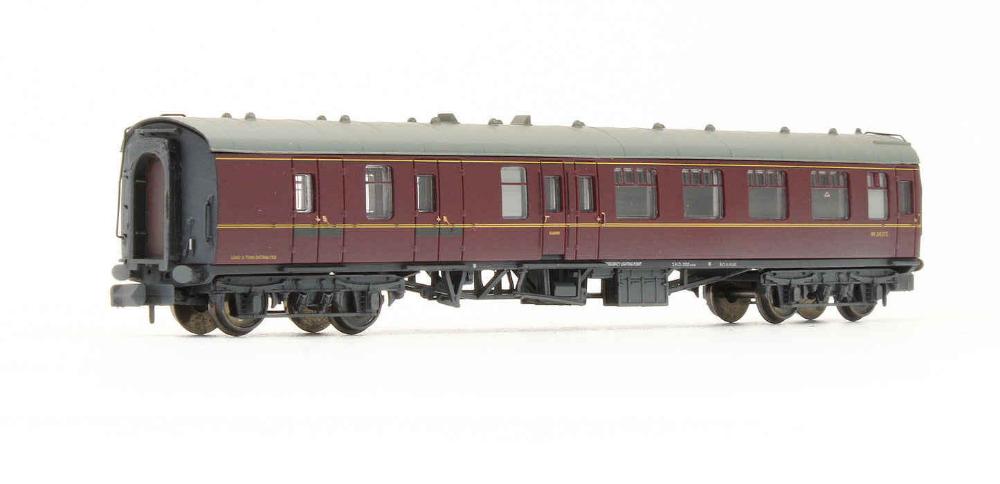Pre-Owned 374-187C BR Mk1 BSK Brake Second Corridor BR Maroon 'W34315' - Custom Weathered
