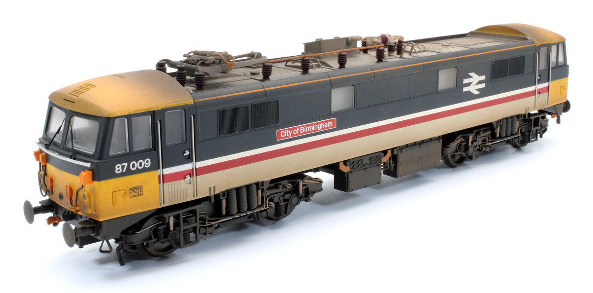Pre-Owned Class 87 87009 "City of Birmingham" Bo-Bo Intercity Executive Livery Electric Locomotive - Custom Weathered