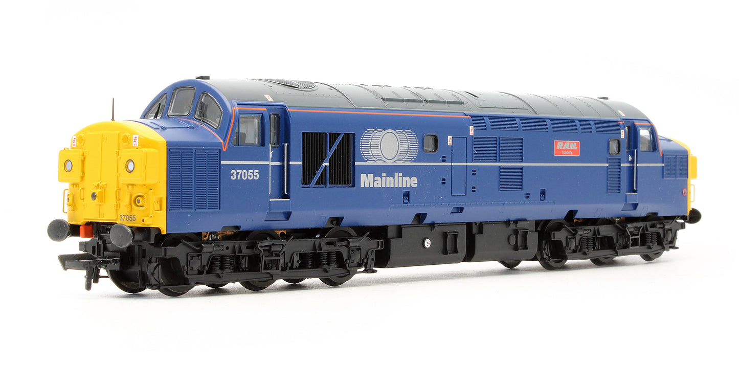 32-775TLDS Pre-Owned Class 37/0 37055 'Rail Celebrity' Mainline Blue Diesel Locomotive - DCC Sound