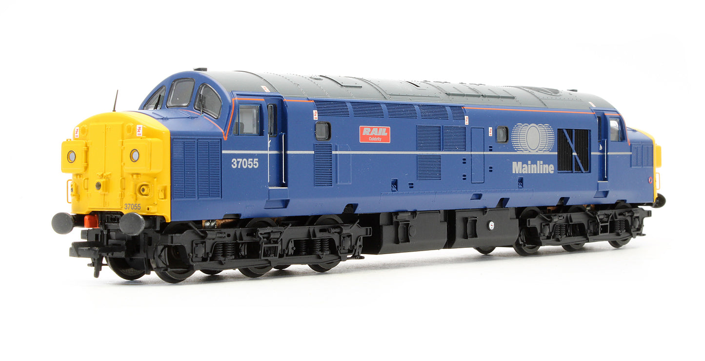 32-775TLDS Pre-Owned Class 37/0 37055 'Rail Celebrity' Mainline Blue Diesel Locomotive - DCC Sound