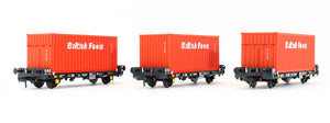 Pre-Owned Set of 3 PFA Container Flat Wagons 'British Fuels'