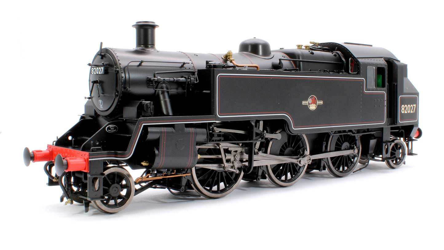 British Railways Standard 3MT 2-6-2T Lined Black Late Crest 82027 - Steam Tank Locomotive - DCC Fitted