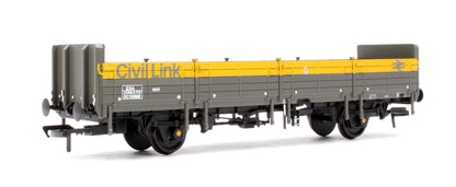 BR ZDA 'Bass' Open Wagon Low Ends BR Eng. 'Civil Link' Grey & Yellow No.DC110669