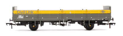 BR ZDA 'Bass' Open Wagon Low Ends BR Eng. 'Civil Link' Grey & Yellow No.DC110669