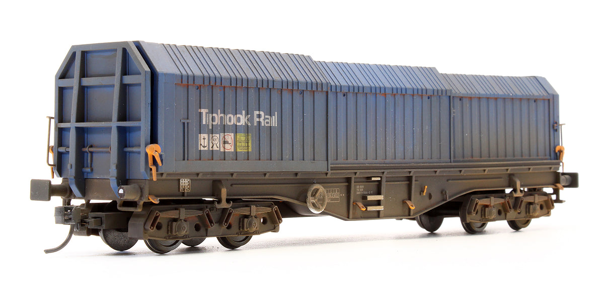 Pre-Owned B747H Telescopic Steel Hood Wagon Tiphook Rail 089 9 066-0 - Custom Weathered