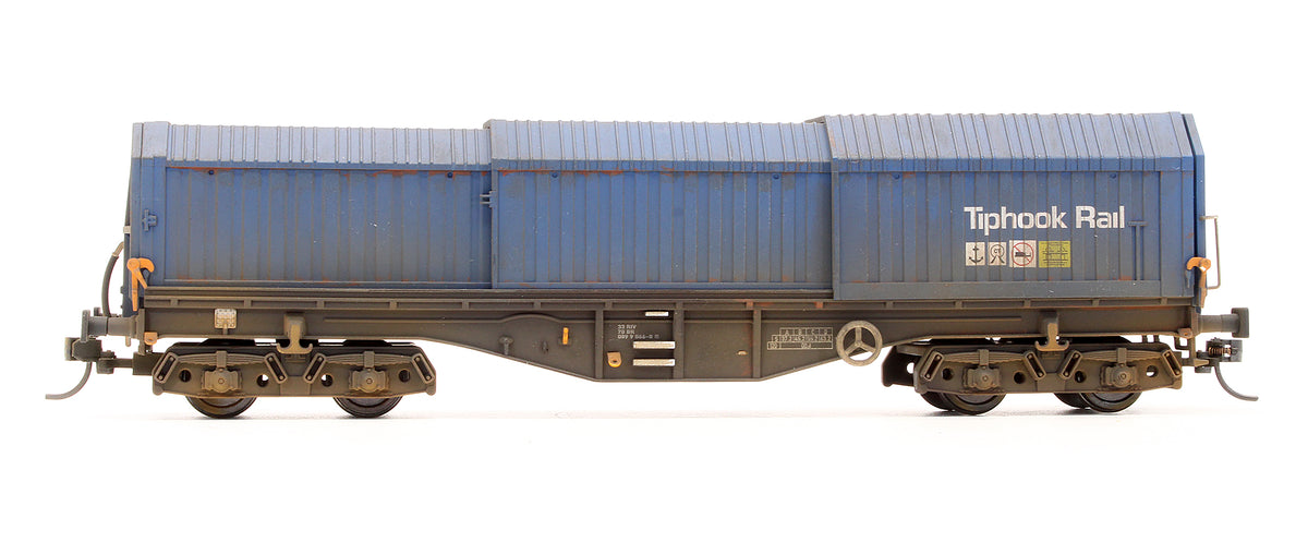 Pre-Owned B747H Telescopic Steel Hood Wagon Tiphook Rail 089 9 066-0 - Custom Weathered
