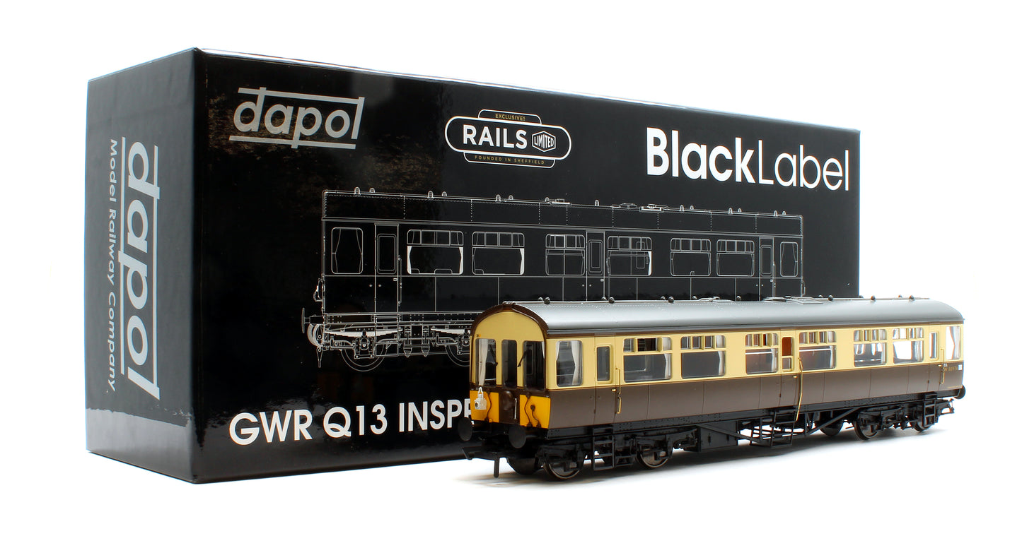 Black Label GWR Great Western Q13 Inspection Saloon, BR WR Chocolate & Cream W80976W