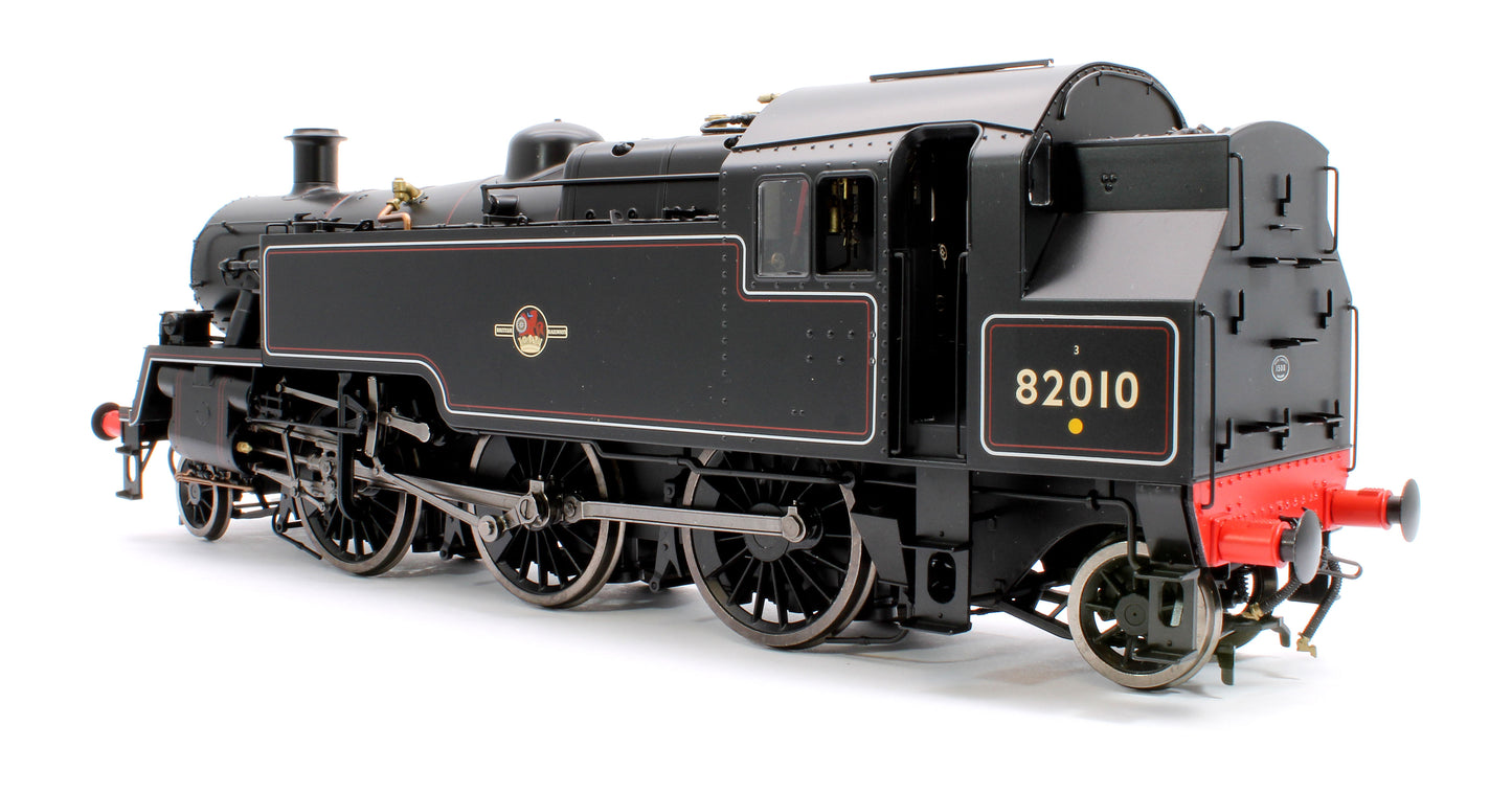 British Railways Standard 3MT 2-6-2T Lined Black Late Crest 82010 - Steam Tank Locomotive