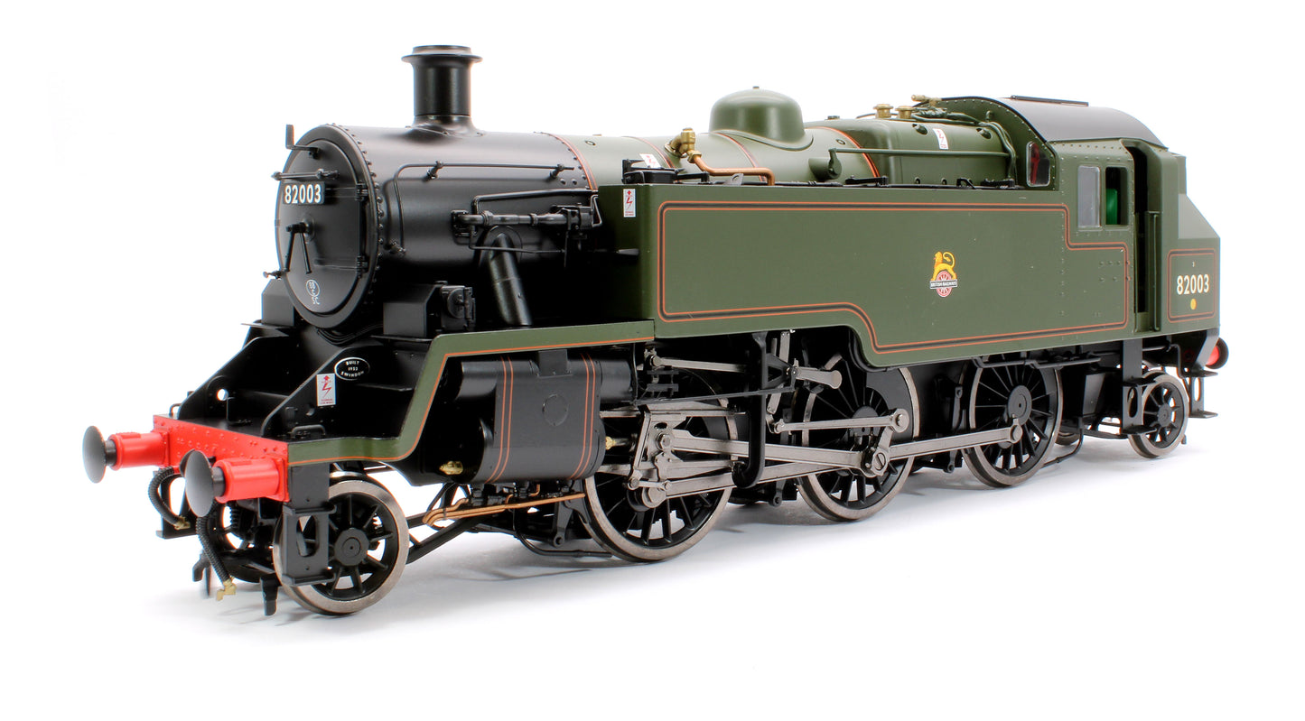 British Railways Standard 3MT 2-6-2T Lined Green Early Crest 82003 - Steam Tank Locomotive - DCC Fitted