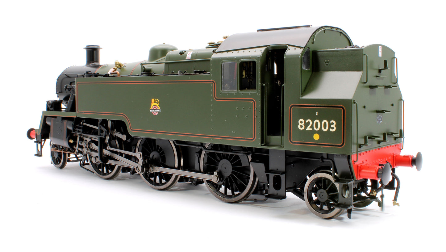 British Railways Standard 3MT 2-6-2T Lined Green Early Crest 82003 - Steam Tank Locomotive - DCC Fitted