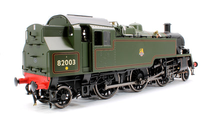 British Railways Standard 3MT 2-6-2T Lined Green Early Crest 82003 - Steam Tank Locomotive - DCC Sound