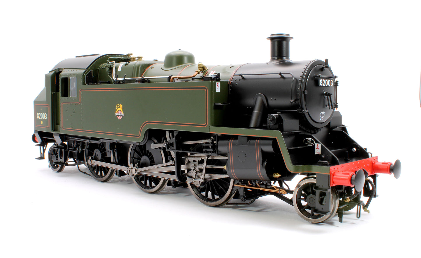 British Railways Standard 3MT 2-6-2T Lined Green Early Crest 82003 - Steam Tank Locomotive