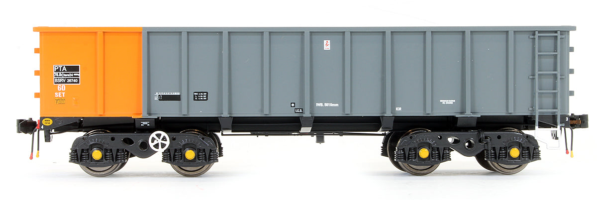Pre-Owned PTA/JTA+JUA Bogie Tippler Wagon Pack BSC Grey / Orange (Inner)