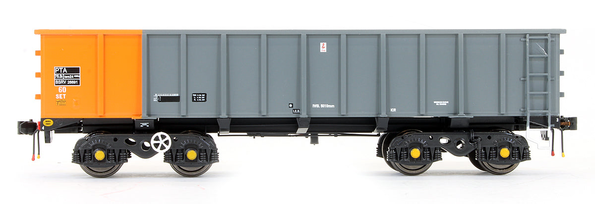Pre-Owned PTA/JTA+JUA Bogie Tippler Wagon Pack BSC Grey / Orange (Inner)