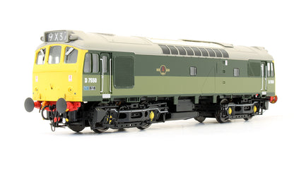 Pre-Owned Class 25/3 - D7550 BR Two Tone Green with full yellow ends and BR Blue data panel Diesel Locomotive