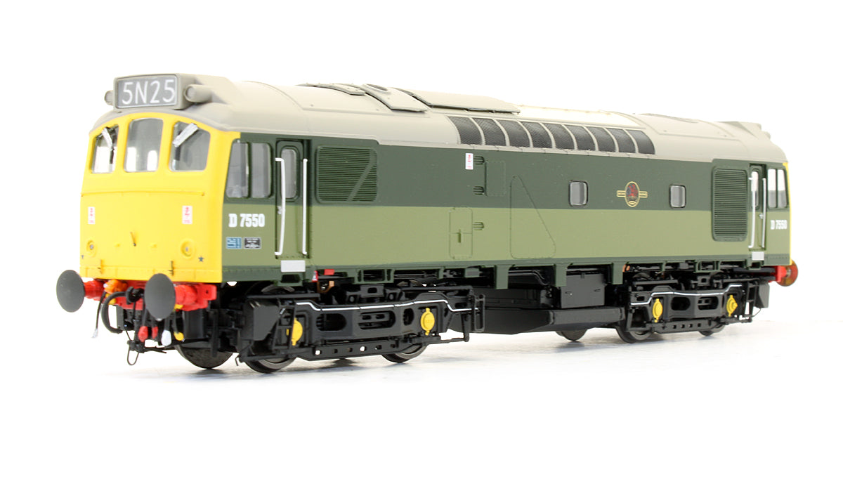 Pre-Owned Class 25/3 - D7550 BR Two Tone Green with full yellow ends and BR Blue data panel Diesel Locomotive