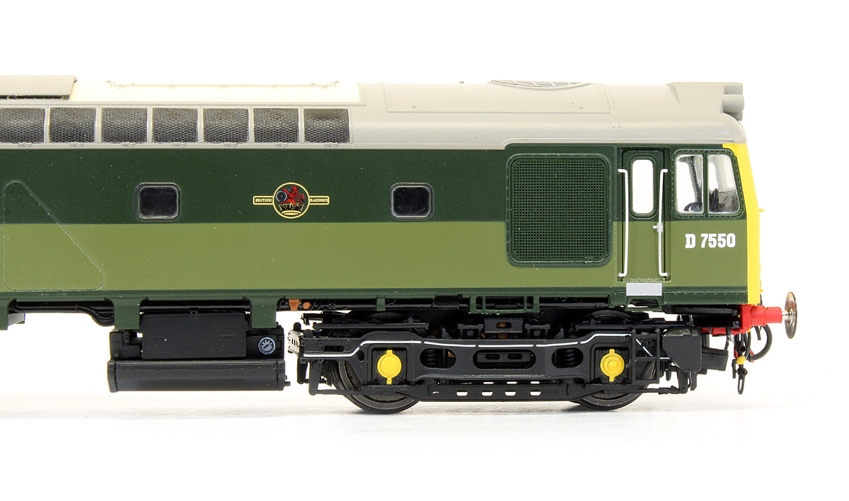 Pre-Owned Class 25/3 - D7550 BR Two Tone Green with full yellow ends and BR Blue data panel Diesel Locomotive