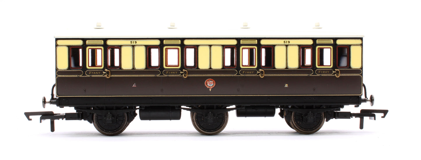 Pre-Owned 6 Wheel Coach 1st Class GWR Chocolate & Cream No.519