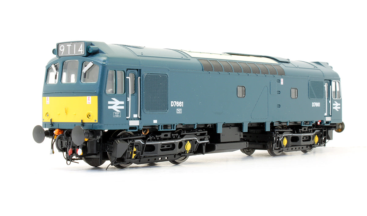 Pre-Owned Class 25/3 - D7661 BR Early Blue with small yellow panels Diesel Locomotive
