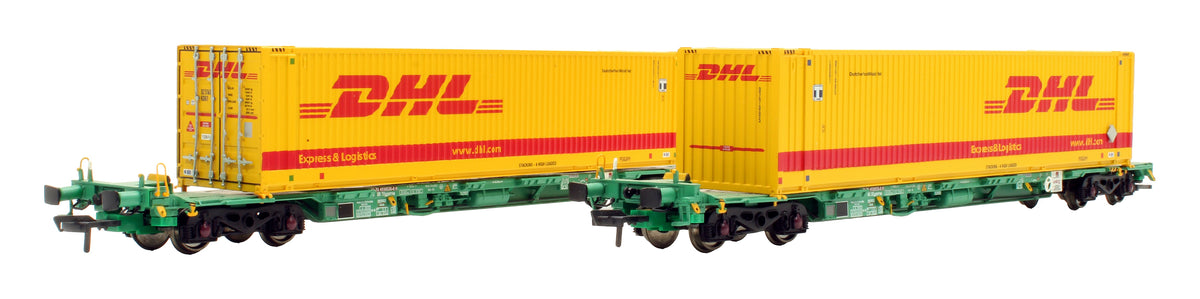 Pre-Owned 37-305 Internodal Bogie Wagon With Two 45ft Containers 'DHL' x2
