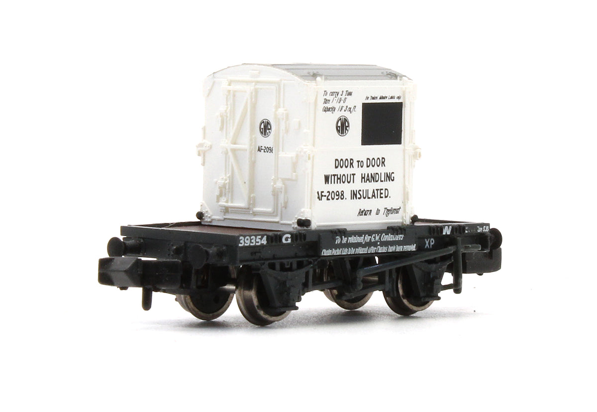 Pre-Owned GWR Conflat No.39354 With AF Container GWR White