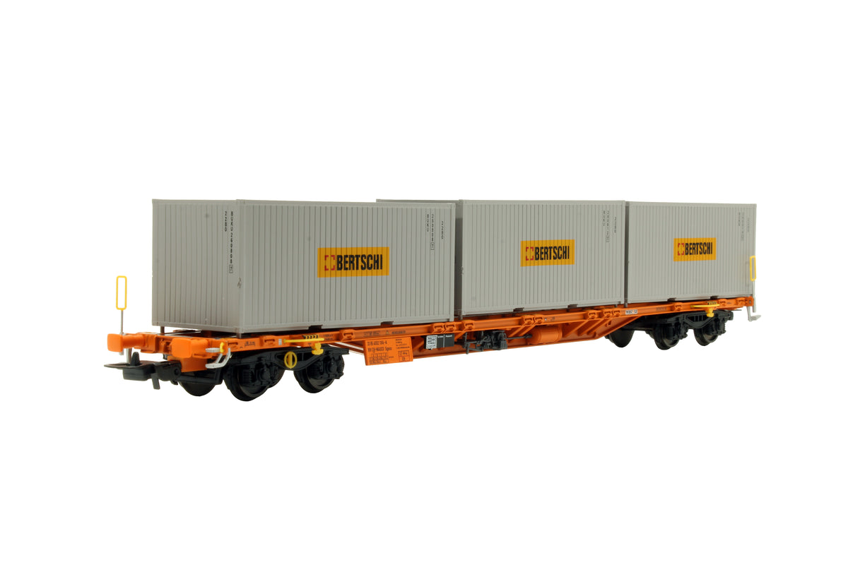 Pre-Owned 54680 Wascosa Sgnss Container Flat Wagon Era VI