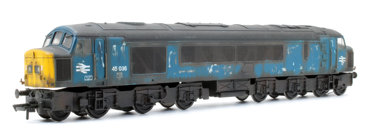 Pre-Owned Class 45 45036 BR Blue Split Centre Headcode Diesel Locomotive - Custom Weathered - DCC Sound
