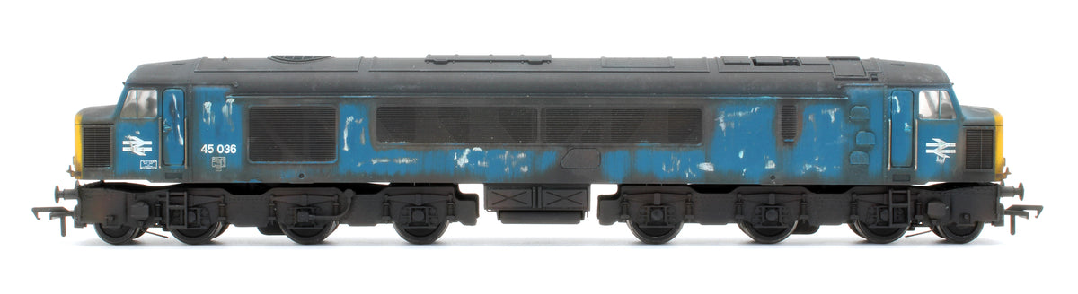 Pre-Owned Class 45 45036 BR Blue Split Centre Headcode Diesel Locomotive - Custom Weathered - DCC Sound