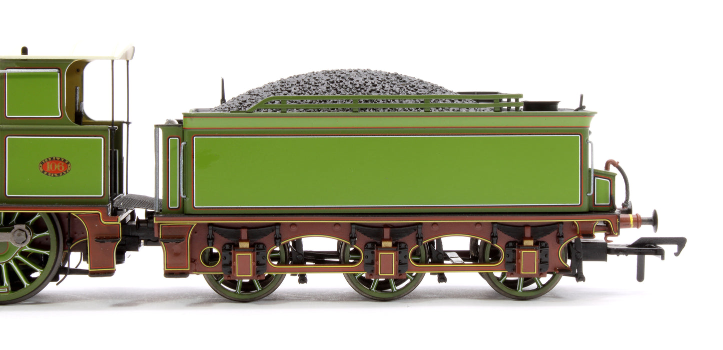 Highland Railways Jones Goods 4-6-0 Steam Locomotive No.106, HR light green (1890s condition)