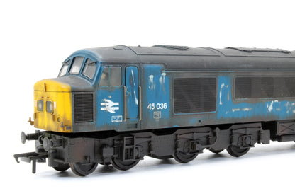 Pre-Owned Class 45 45036 BR Blue Split Centre Headcode Diesel Locomotive - Custom Weathered - DCC Sound