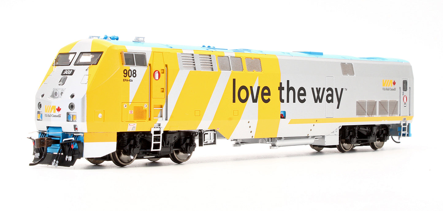 Pre-Owned ATHG81331 HO P42DC Locomotive With DCC & Sound, VIA, Love The Way #908 Diesel Locomotive - DCC Sound
