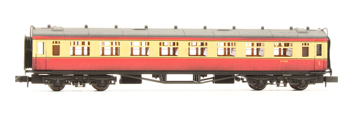 Pre-Owned BR Carmine & Cream Collett Composite Coach 'W7038' - Custom Weathered