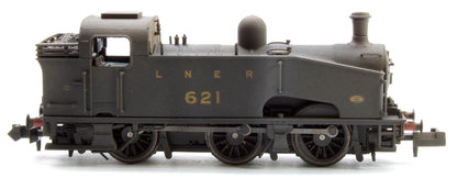 Custom Weathered Class J50 LNER Black (Unlined) 0-6-0 Tank Locomotive No.621