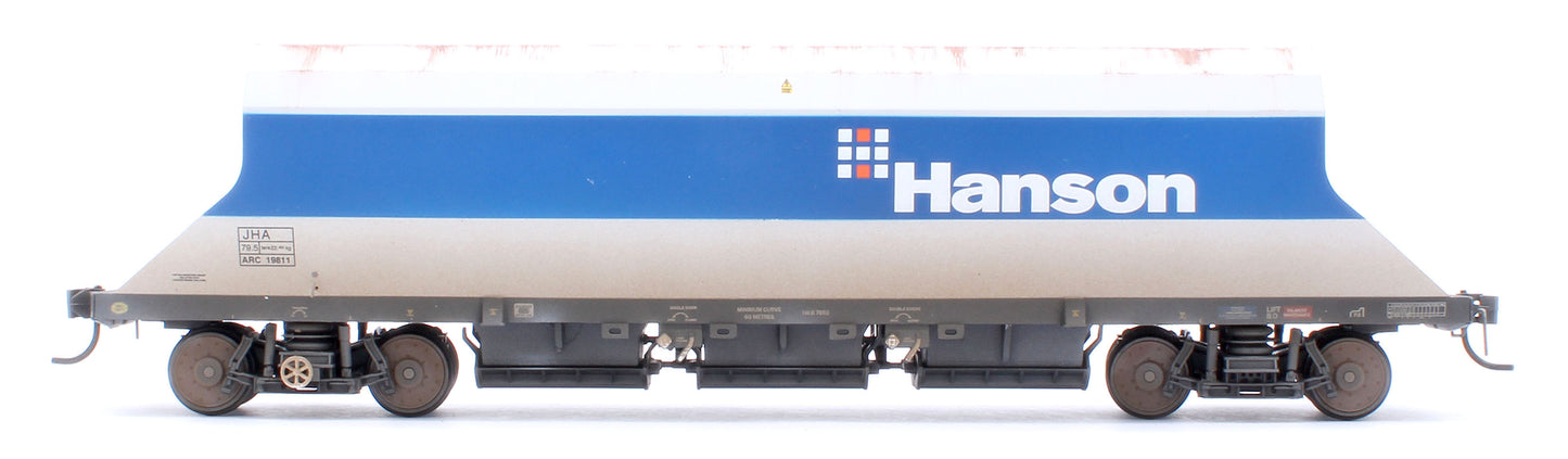 Custom Weathered P & D JHA (middle hopper) Hanson Blue & Grey 19811