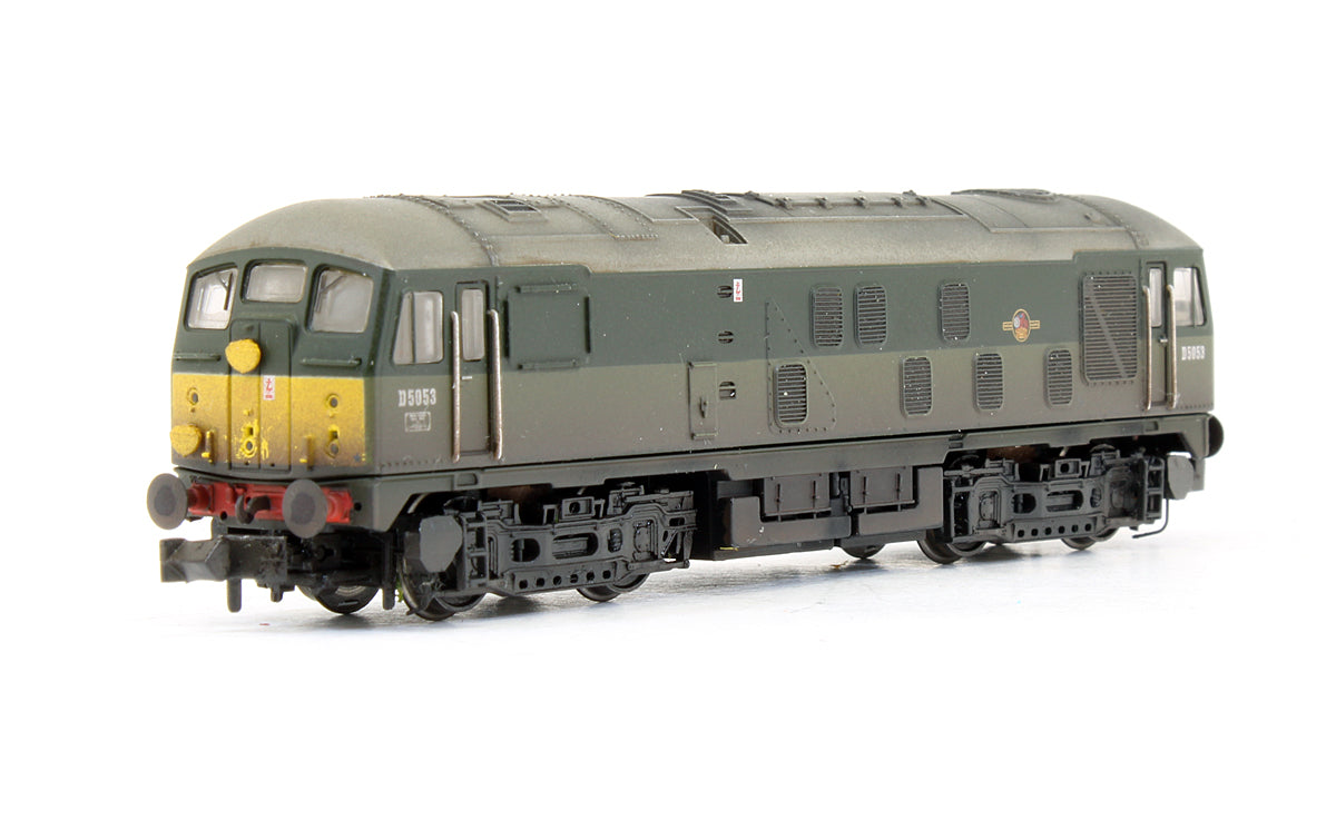 Pre-Owned Class 24 D5053 BR Two Tone Green Small Yellow Panels Diesel Locomotive Weathered - DCC Fitted