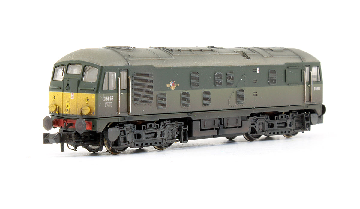 Pre-Owned Class 24 D5053 BR Two Tone Green Small Yellow Panels Diesel Locomotive Weathered - DCC Fitted