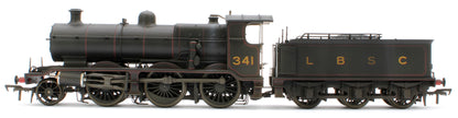 Bespoke Weathered S4102-01 LB&SCR K Class 2-6-0 LBSC Black No.341 Red Lining Steam Locomotive
