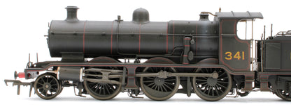 Bespoke Weathered S4102-01 LB&SCR K Class 2-6-0 LBSC Black No.341 Red Lining Steam Locomotive