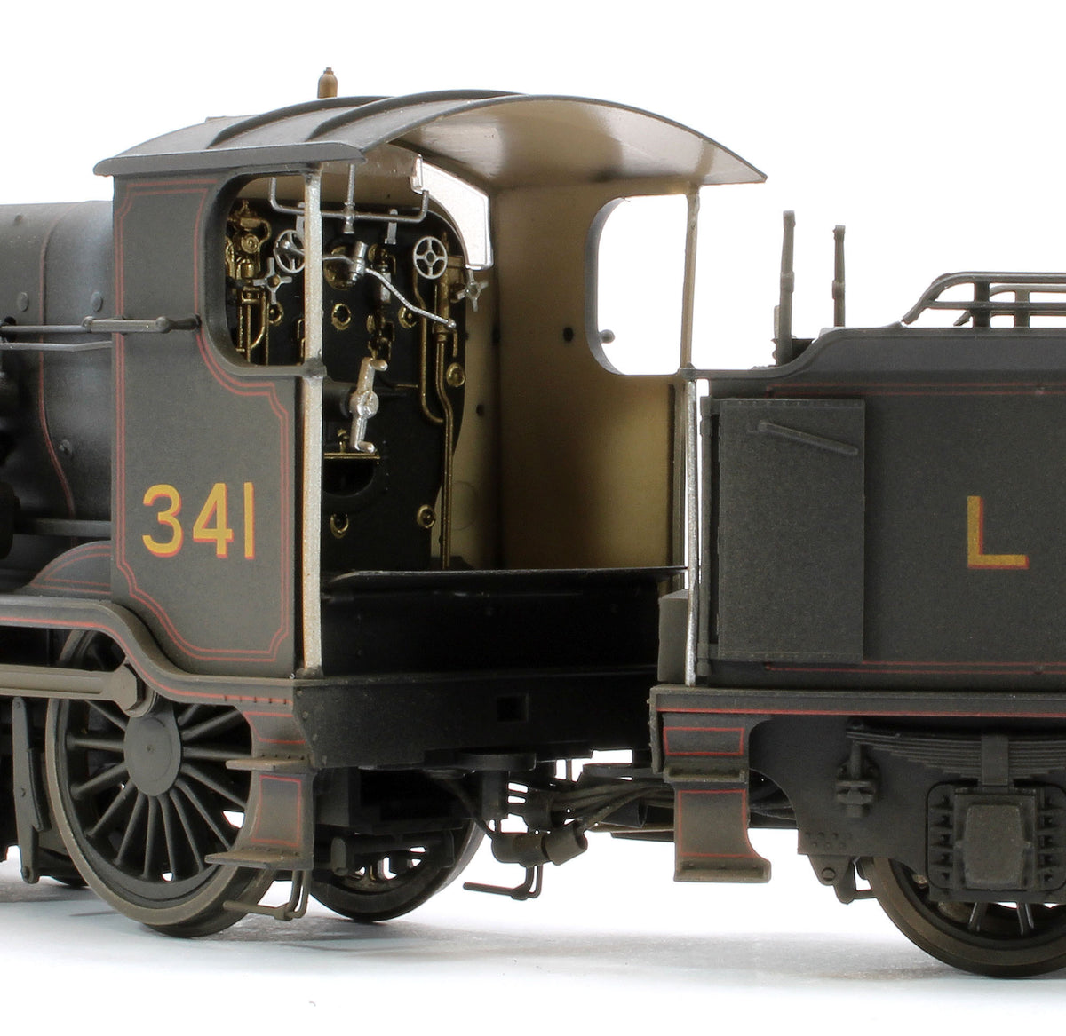 Bespoke Weathered S4102-01 LB&SCR K Class 2-6-0 LBSC Black No.341 Red Lining Steam Locomotive
